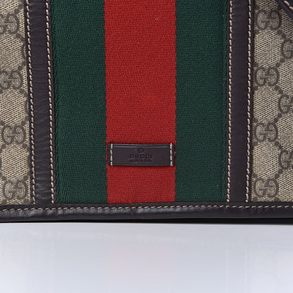 Gucci GG Plus Monogram Web Large Flap Messenger Bag Beige Dark Brown 10 of 12