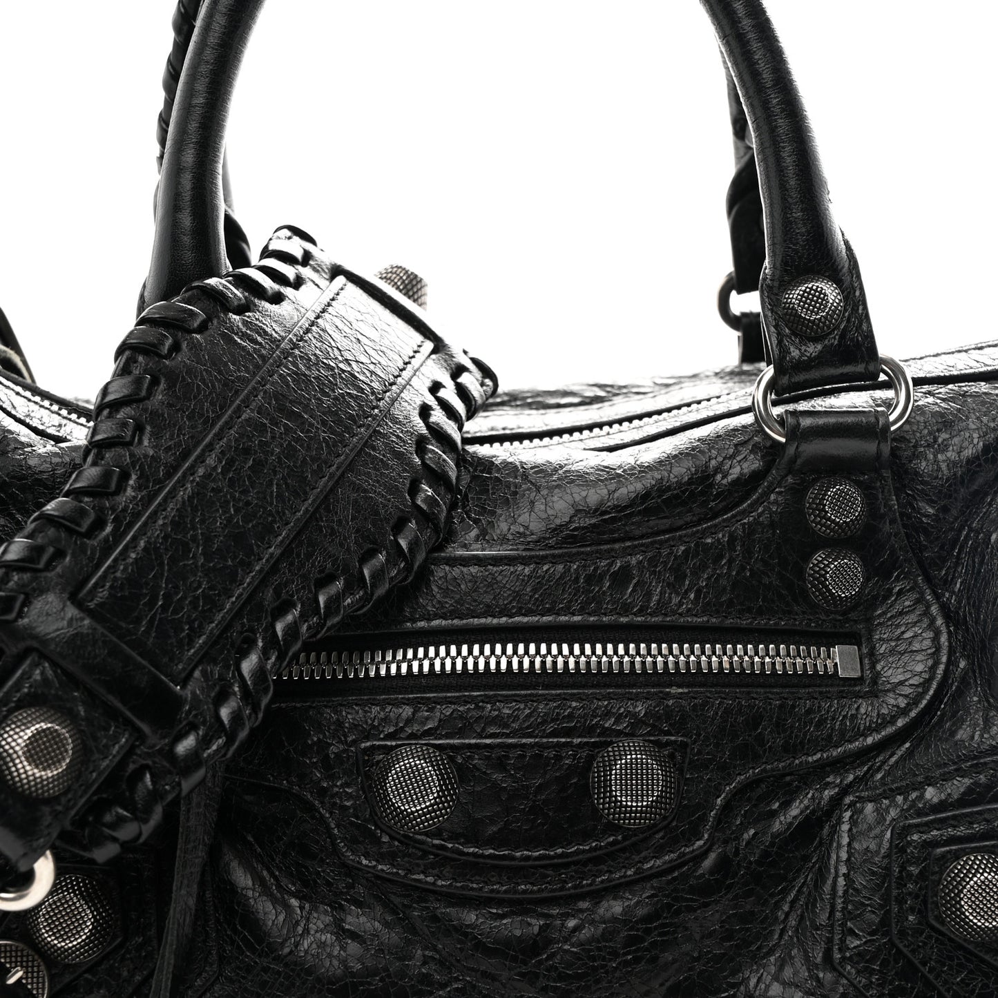 Agneau Arena Medium Le Cagole Duffle Crossbody Bag Black