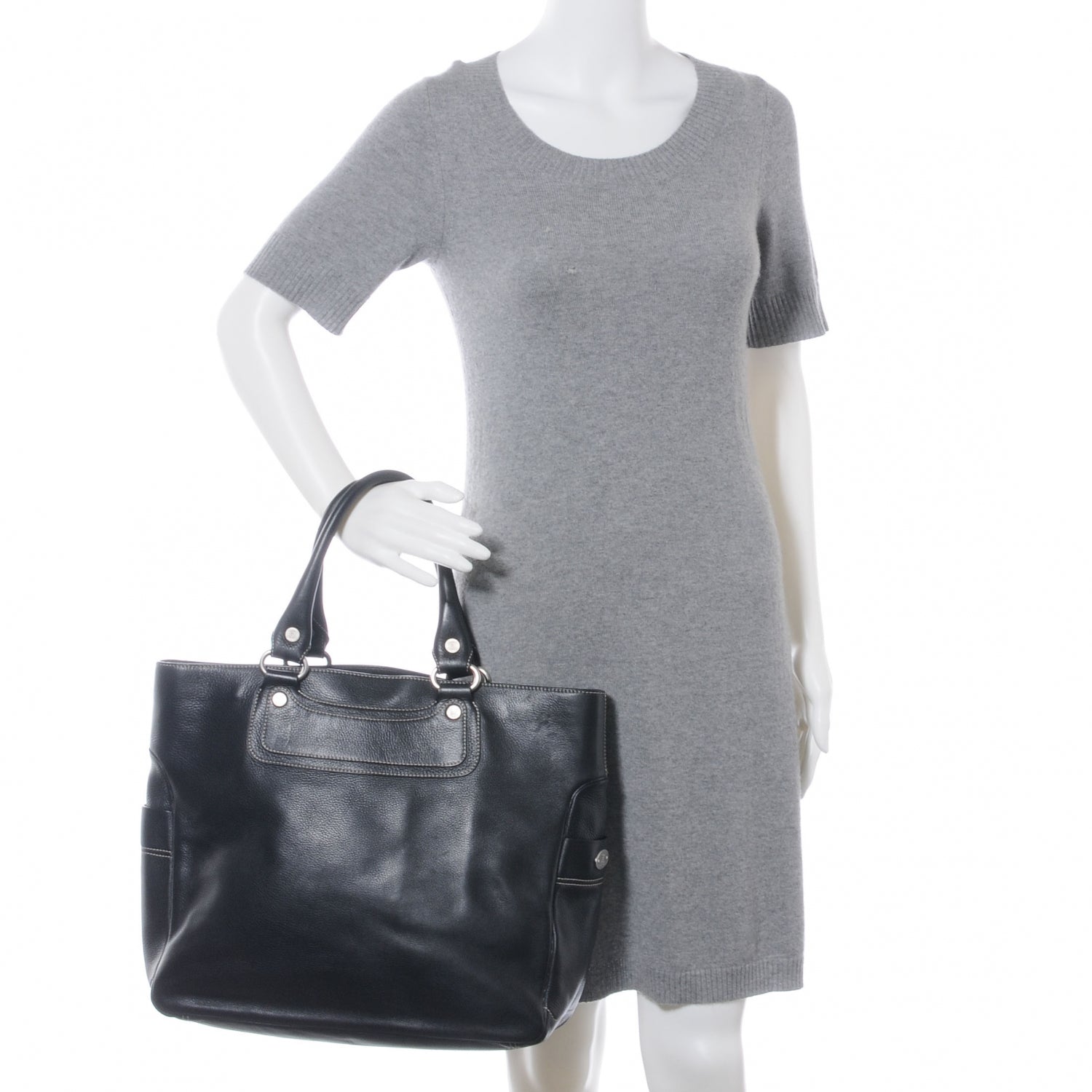 Celine Leather Boogie Tote Black 2 of 8