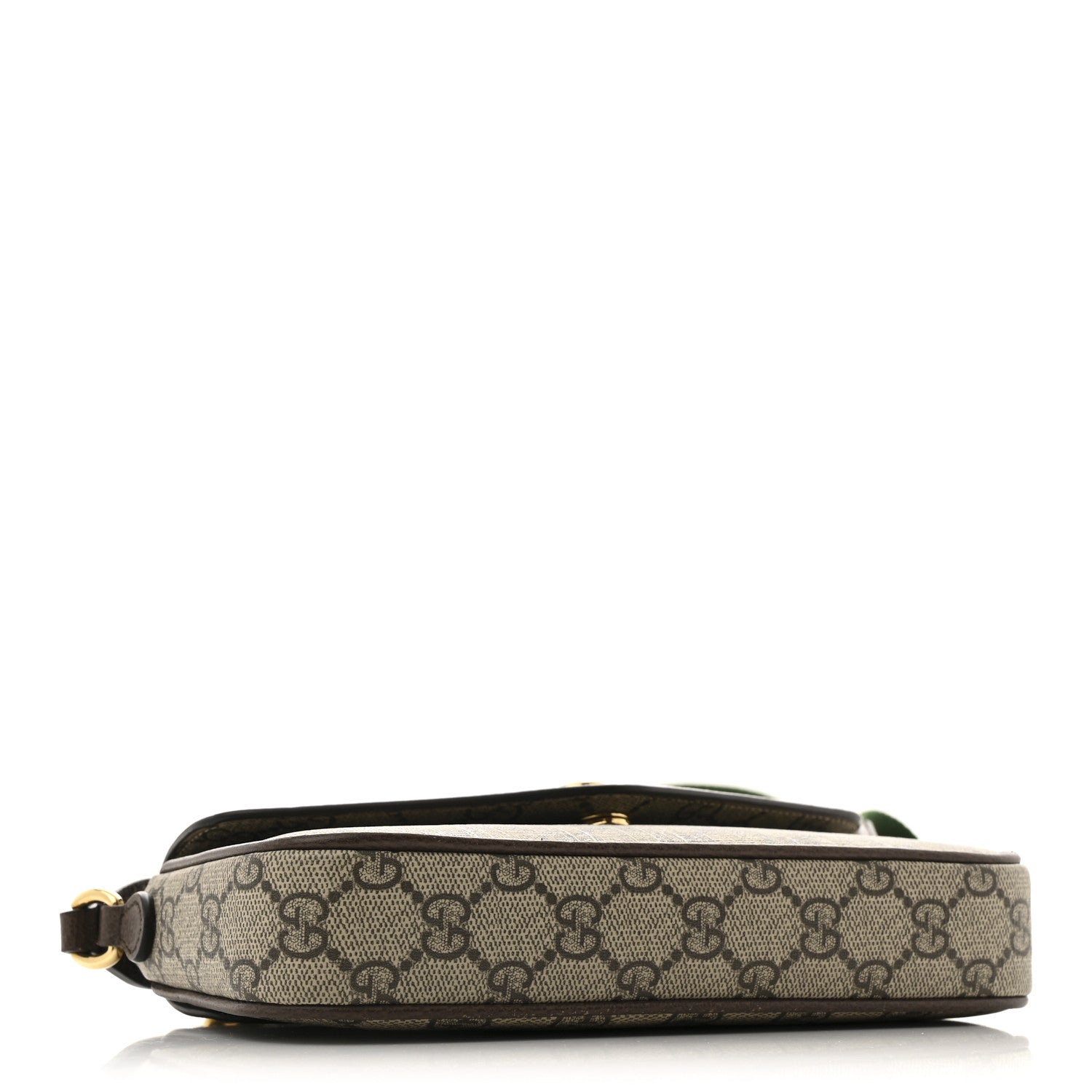 Gucci GG Supreme Monogram Textured Dollar Calfskin Web Mini Ophidia Envelope Shoulder Bag Beige Ebony 4 of 12