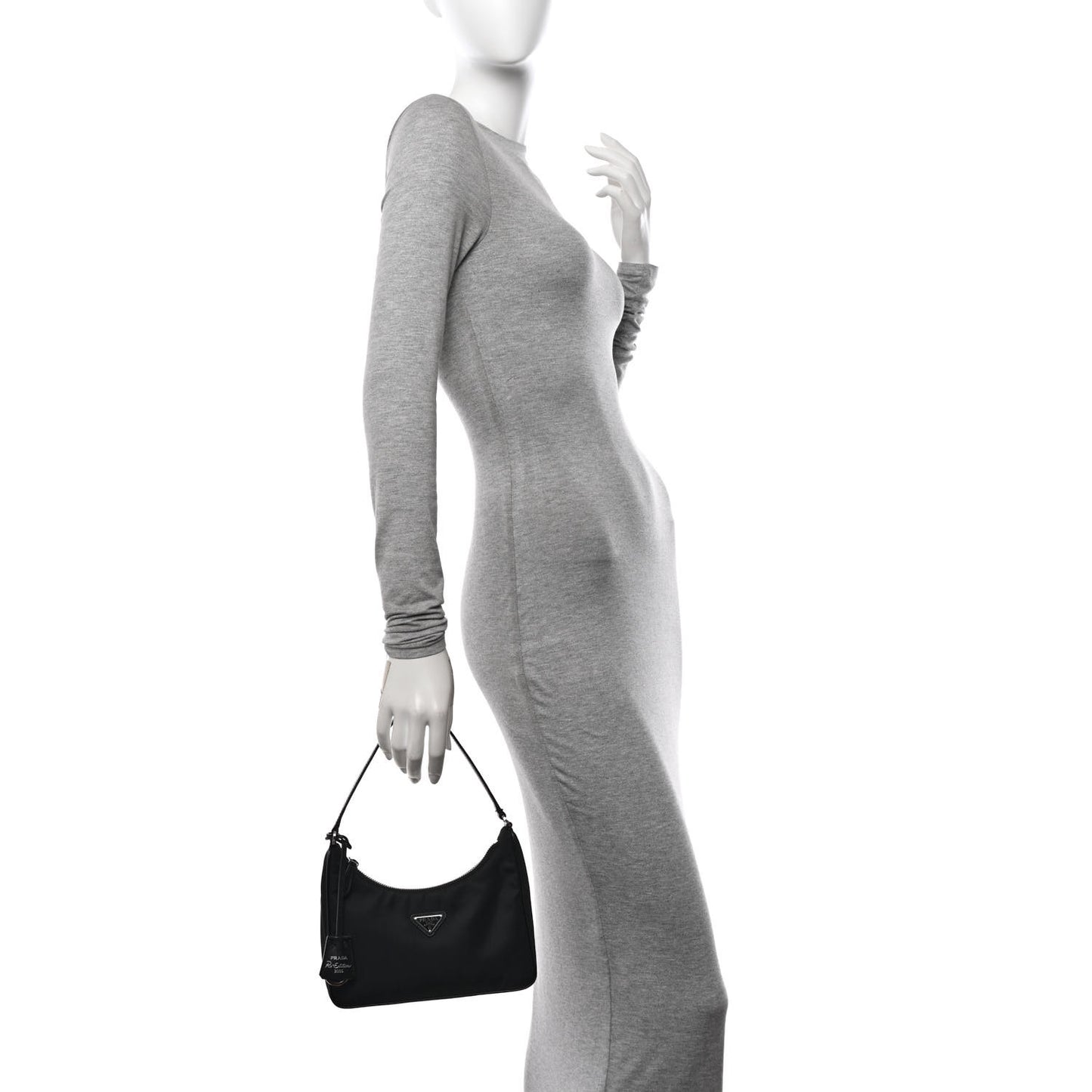 Tessuto Nylon Saffiano Mini Re-Edition 2005 Bag Black