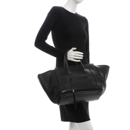 Celine Supple Calfskin Medium Phantom Luggage Black 2 of 11