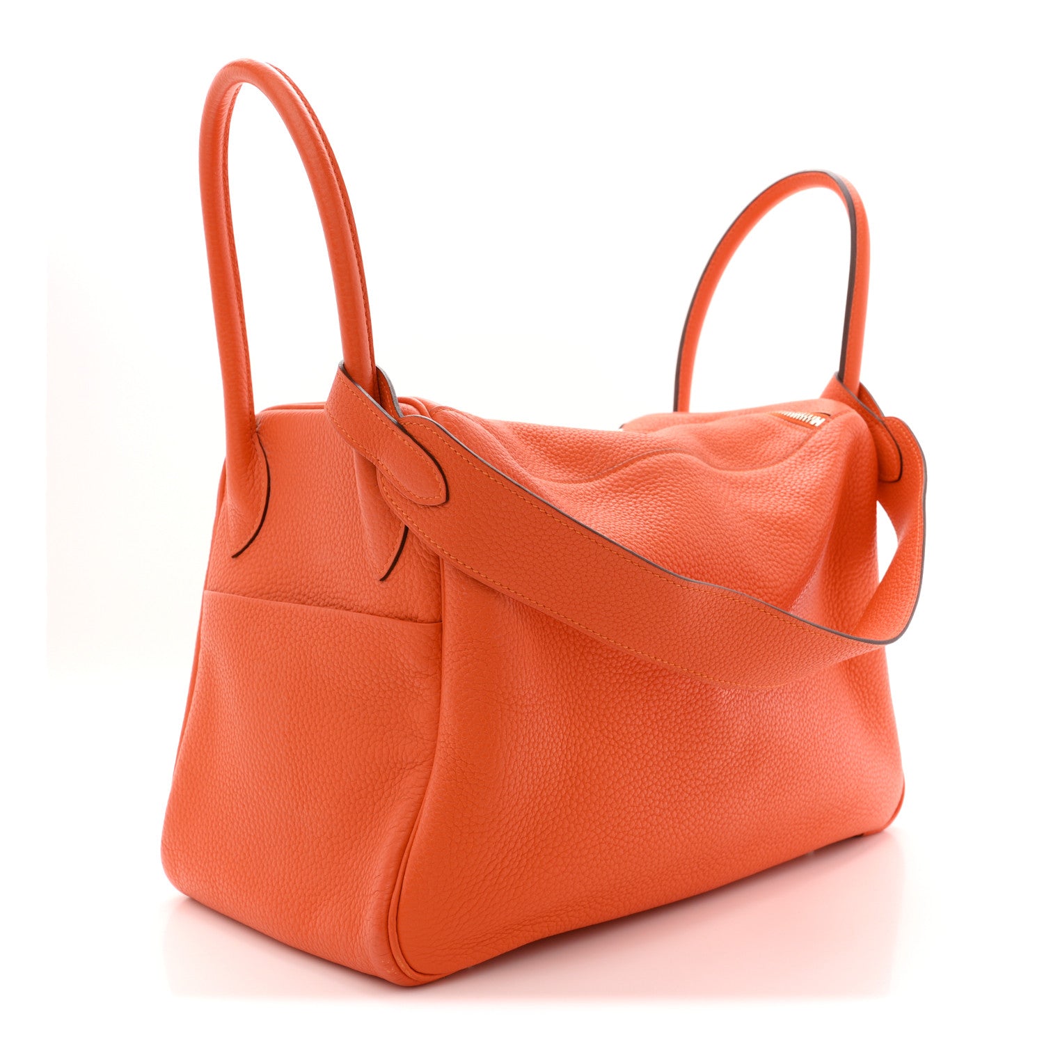 Hermes Taurillon Clemence Lindy 34 Orange 3 of 11