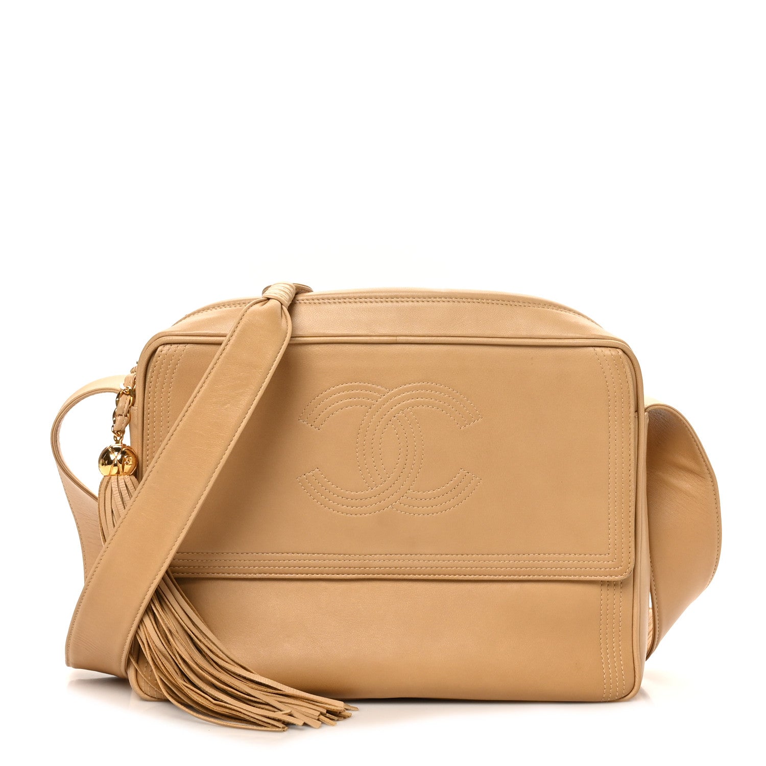 Chanel Lambskin Tassel CC Camera Case Beige 1 of 10