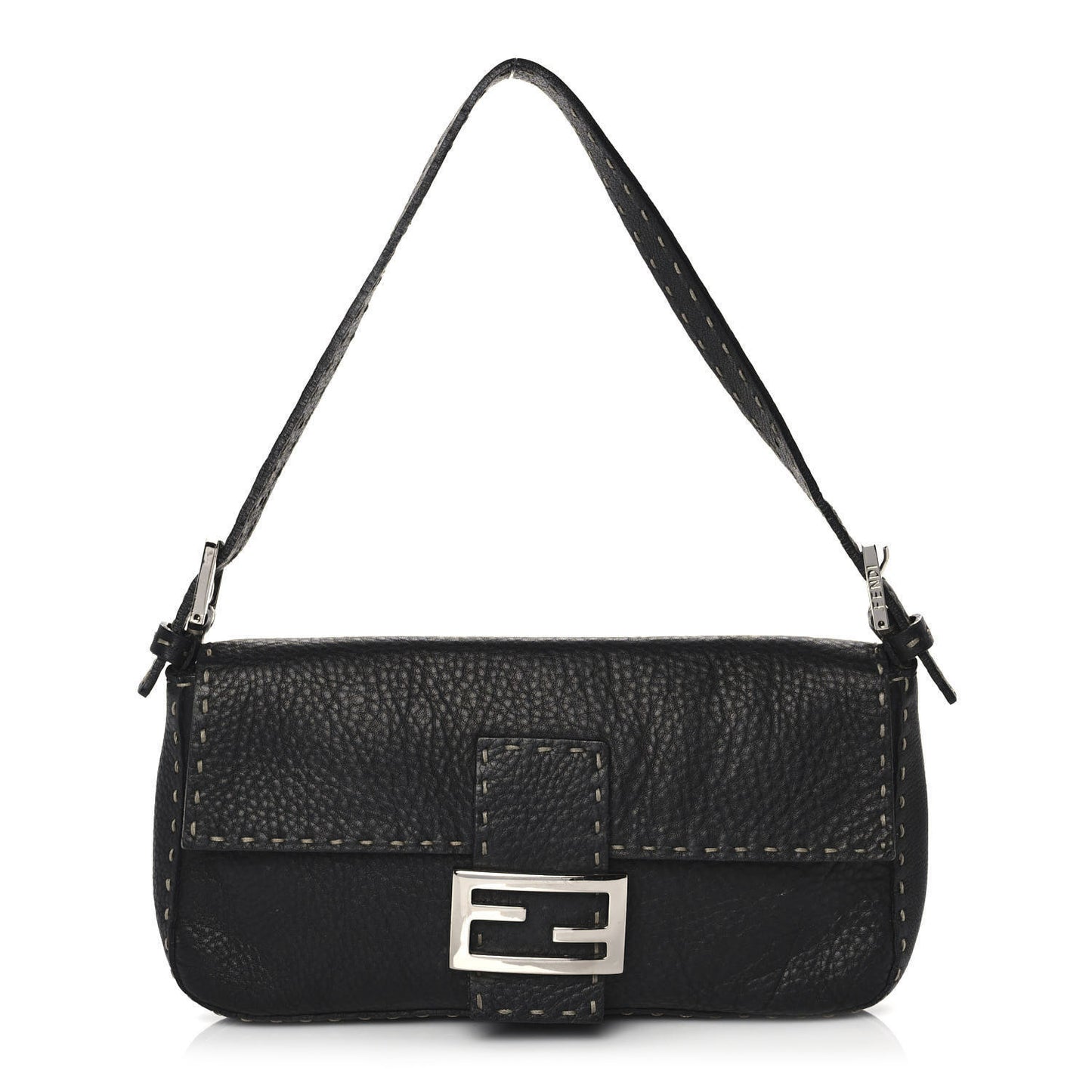 Calfskin Romano Selleria Baguette Black