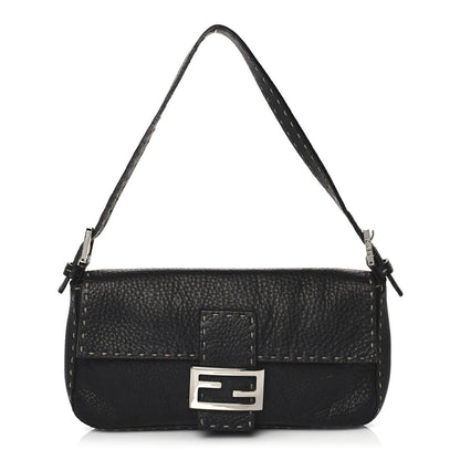 Fendi Calfskin Romano Selleria Baguette Black 1 of 11