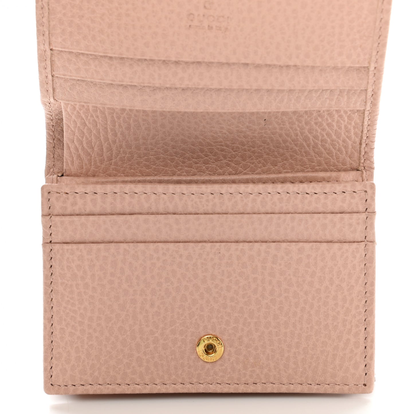 Dollar Calfskin GG Marmont Card Case Perfect Pink