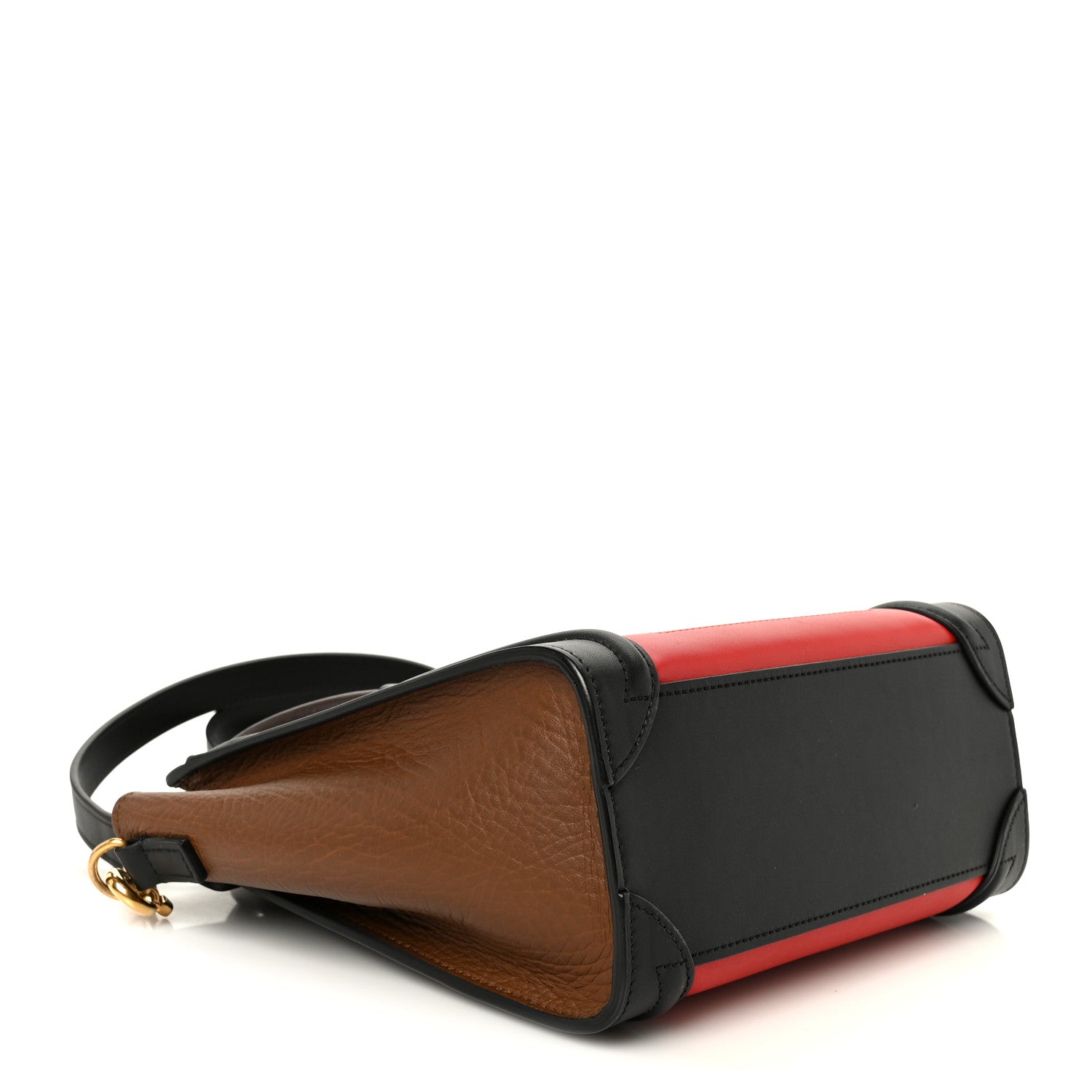 Celine Smooth Calfskin Bullhide Nano Tri-Color Luggage Bright Red 4 of 10