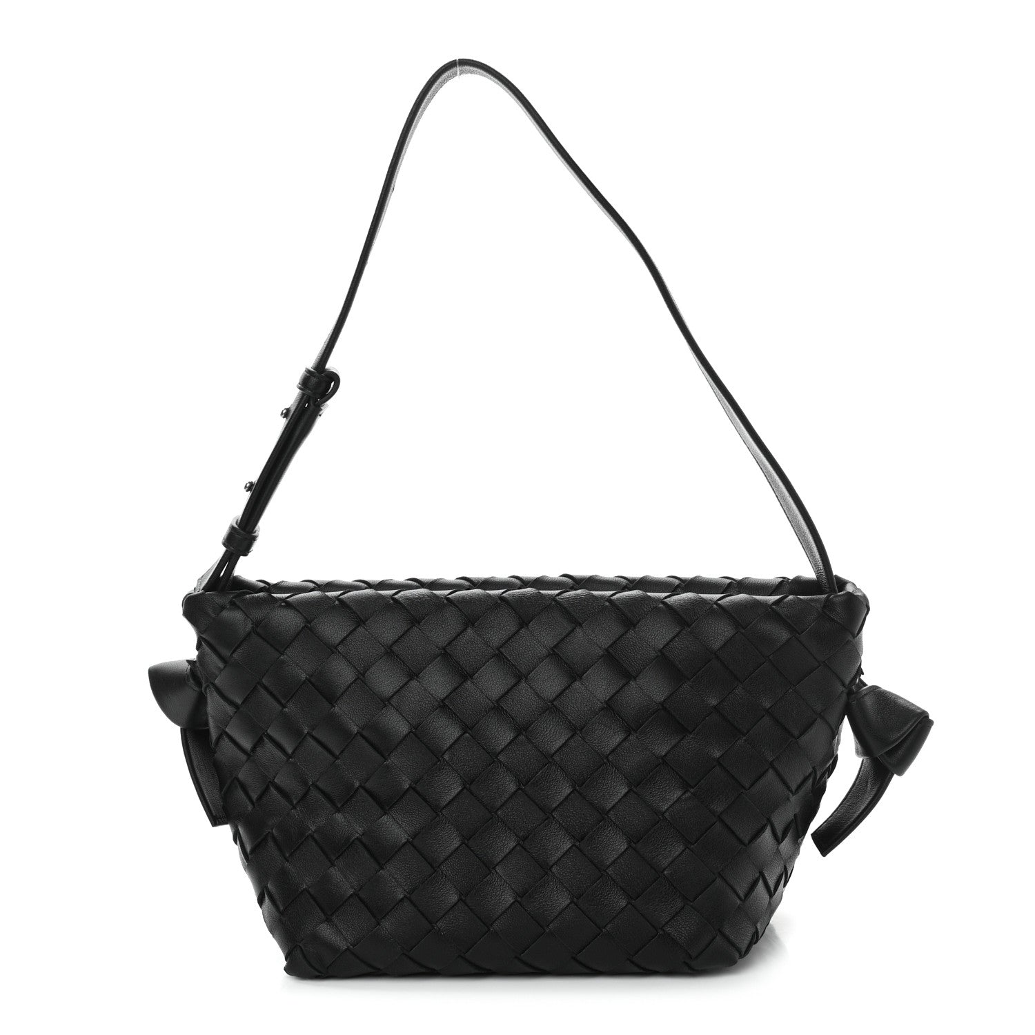 Bottega Veneta Nappa Intrecciato Tie Shoulder Bag Black 1 of 10