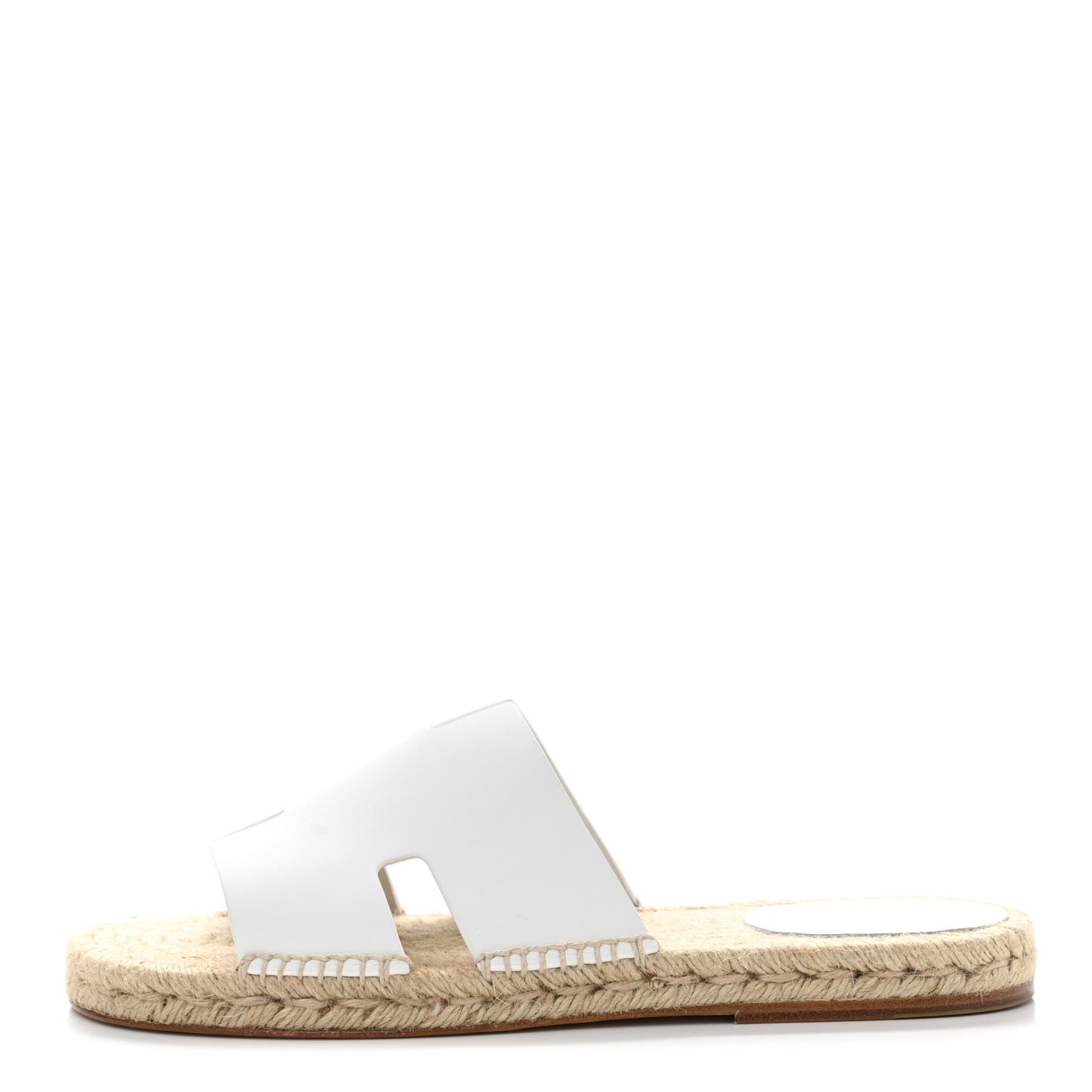 Calfskin Mens Antigua Espadrille Sandals 43 White