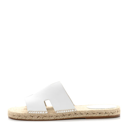 Hermes Calfskin Mens Antigua Espadrille Sandals 43 White 1 of 9