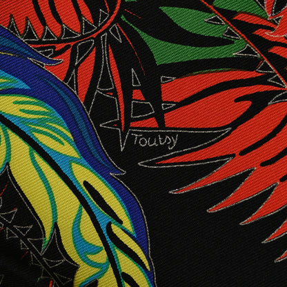Hermes Silk Mythiques Phoenix Coloriage Scarf 90 Black Vert Rouge 4 of 5