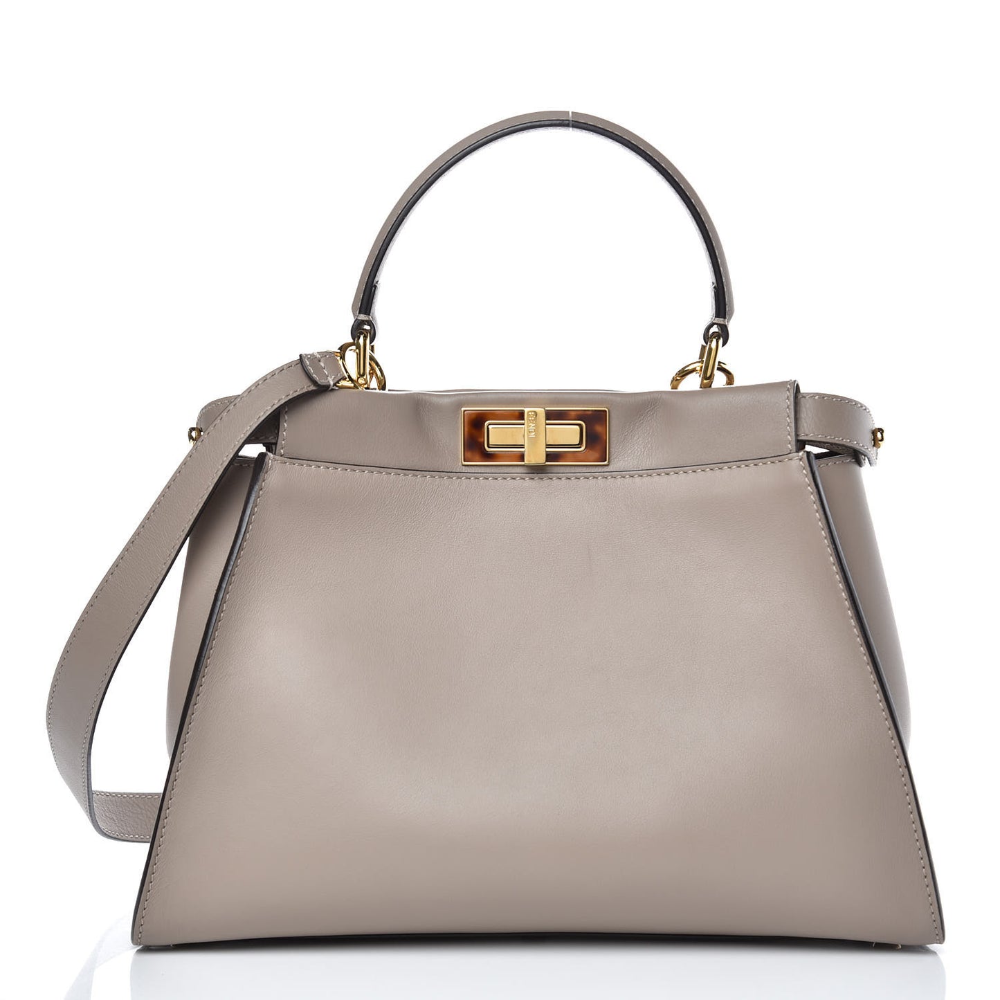 Vitello Seta Plexiglass Tortoise Medium Peekaboo Iconic Satchel Tortora