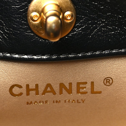 Chanel Shiny Lambskin Quilted CC Hobo Black 6 of 10
