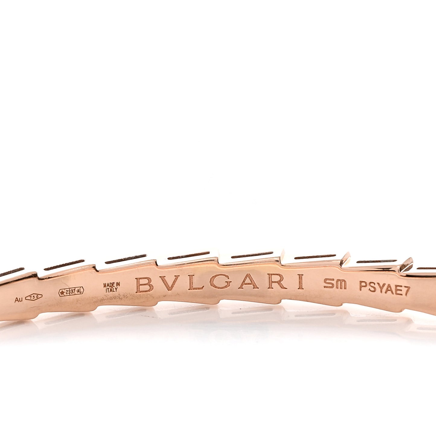 18K Rose Gold Diamond Serpenti Viper Bangle Bracelet SM