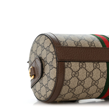 Gucci GG Supreme Monogram Web Small Ophidia Boston Bag  Beige New Acero 9 of 12
