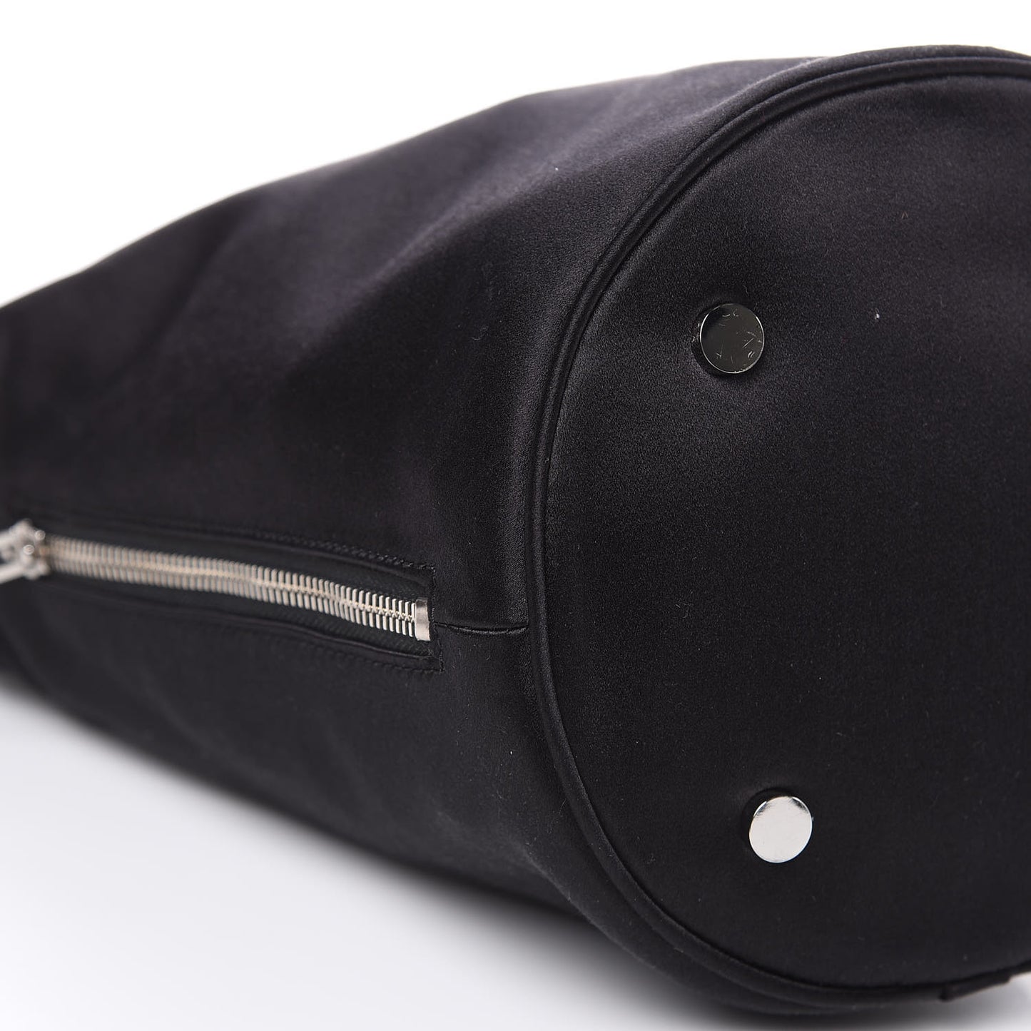 Satin Attica Chain Bucket Bag Black