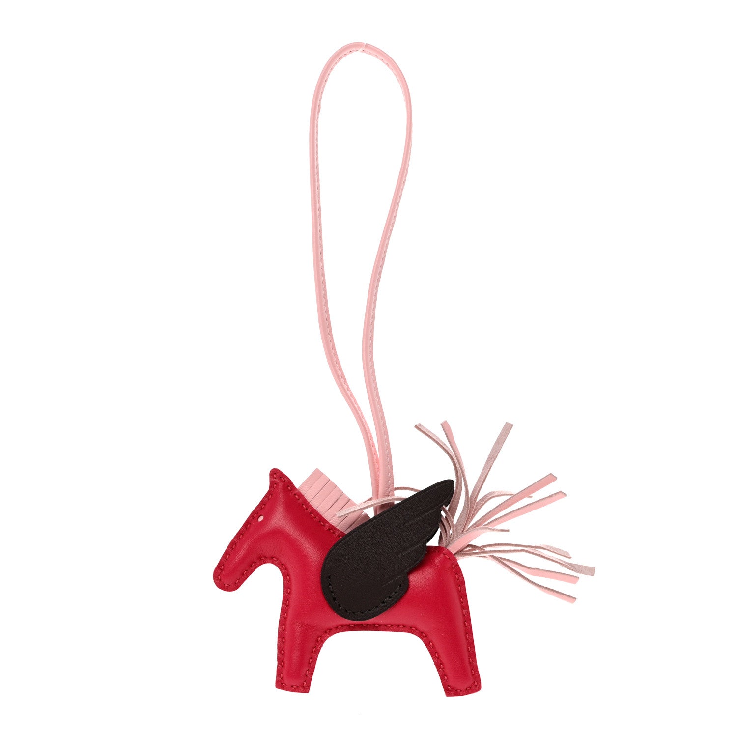 Hermes Milo Lambskin Grigri Rodeo Pegase Horse Bag Charm MM Framboise Rose Sakura Rouge Sellier 1 of 4