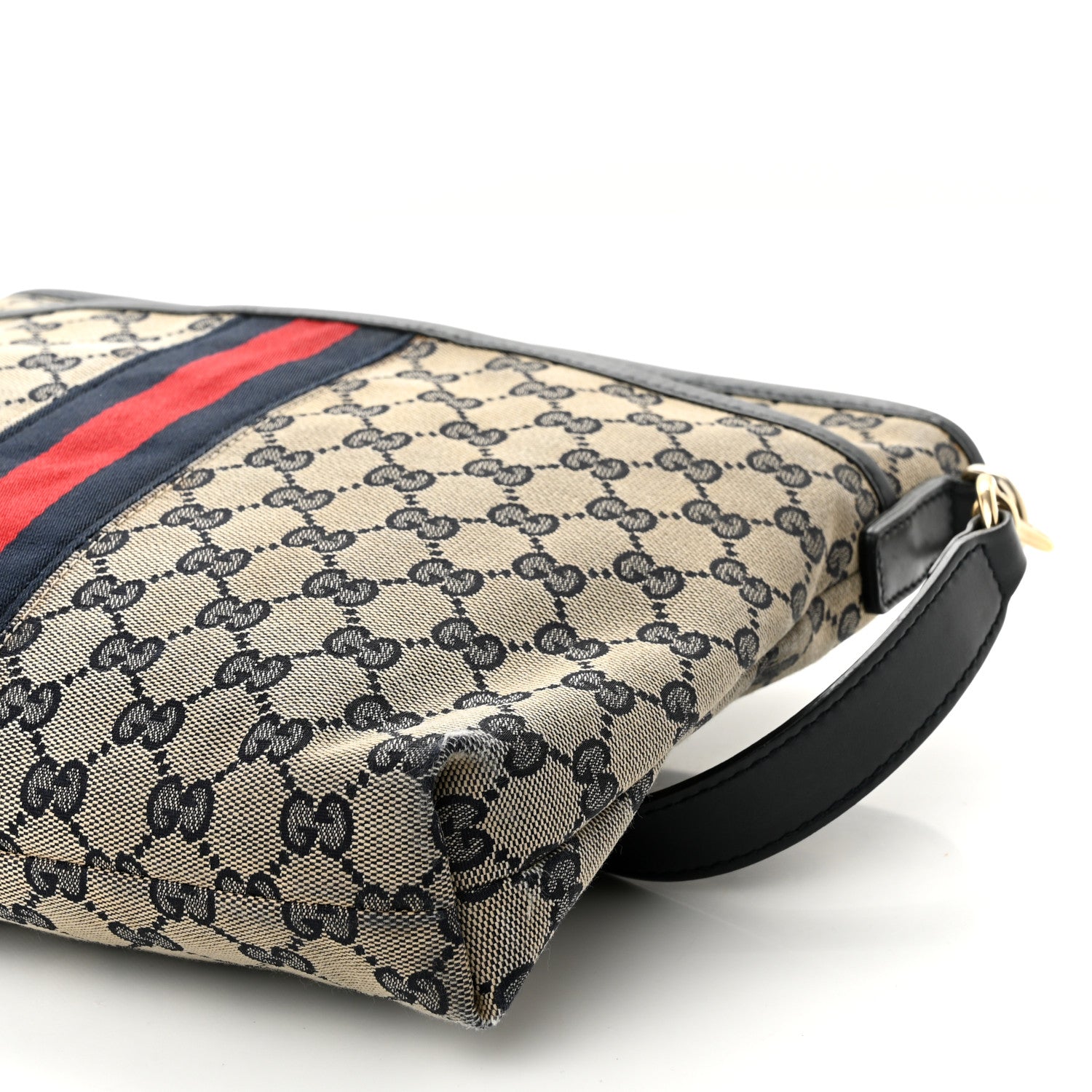 Gucci GG Supreme Monogram Web Flat Messenger Bag Navy 10 of 10