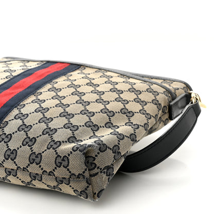 Gucci GG Supreme Monogram Web Flat Messenger Bag Navy 10 of 10