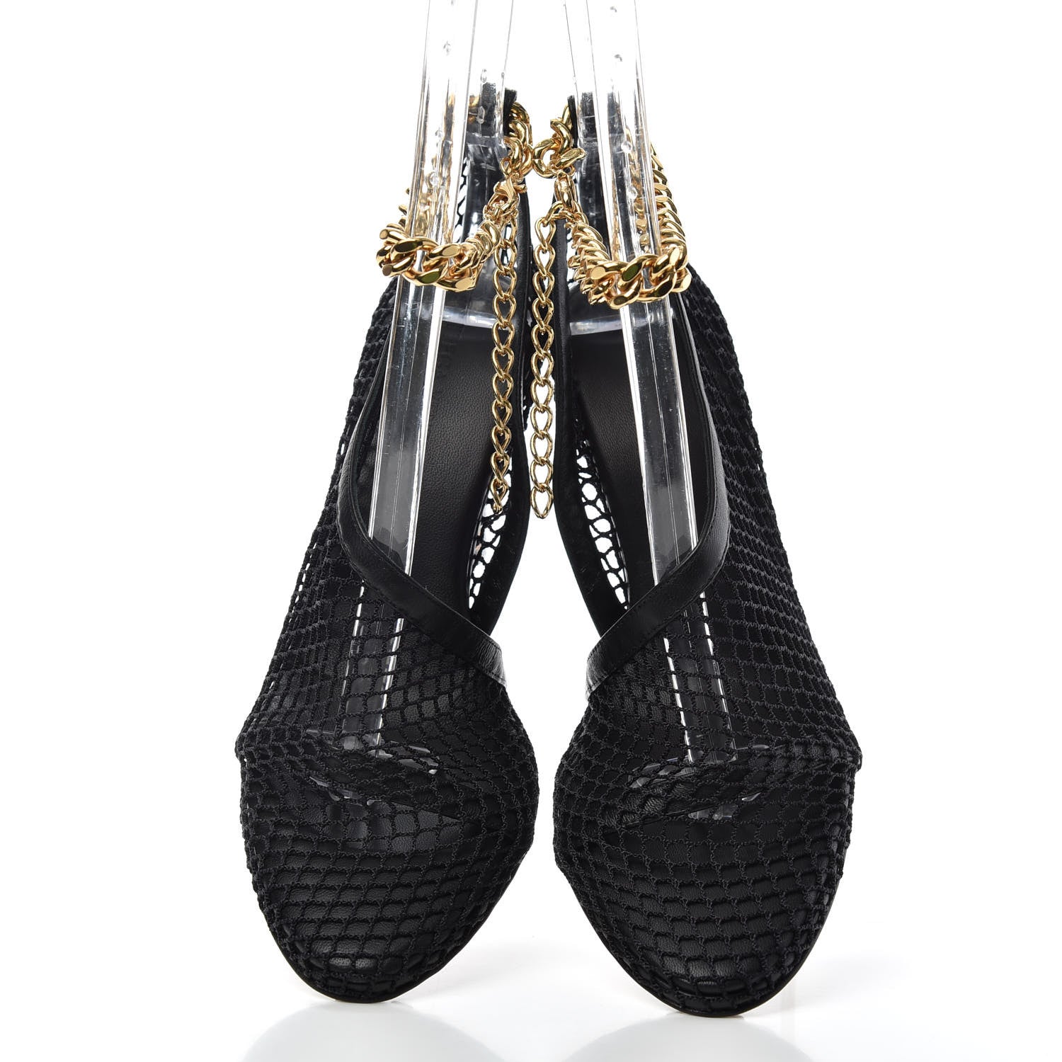 Bottega Veneta Mesh Nappa Chunky Chain Sandals 35 Black 5 of 10