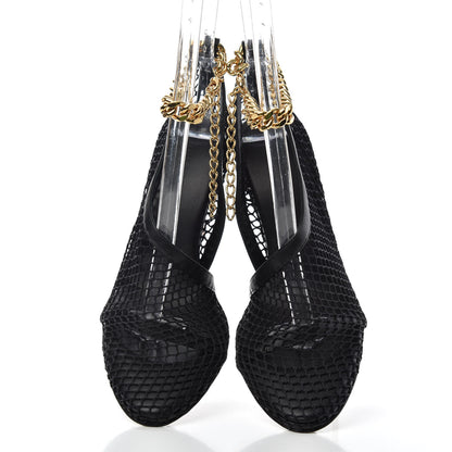 Bottega Veneta Mesh Nappa Chunky Chain Sandals 35 Black 5 of 10
