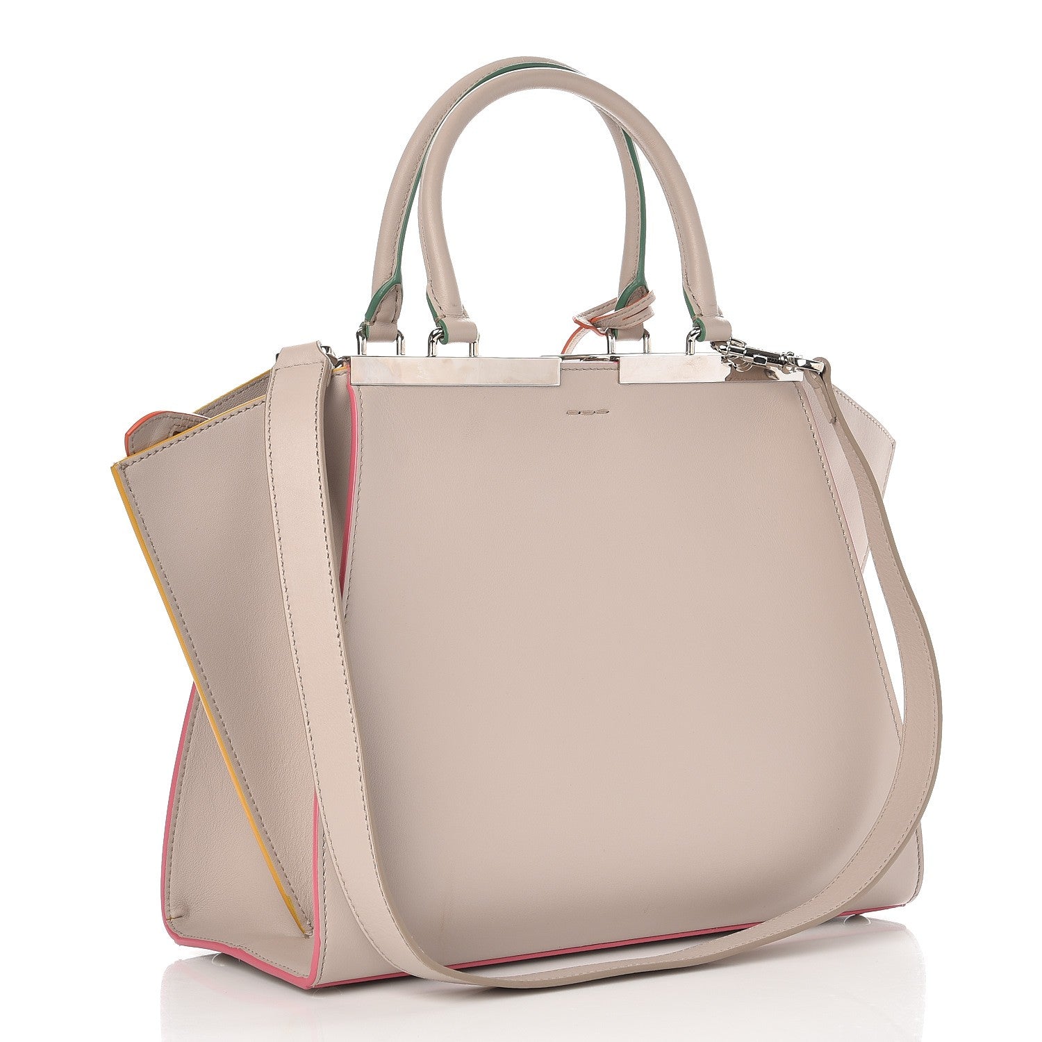 Fendi Vitello Dolce Petite 3Jours Tote Grigio Polvere 3 of 8