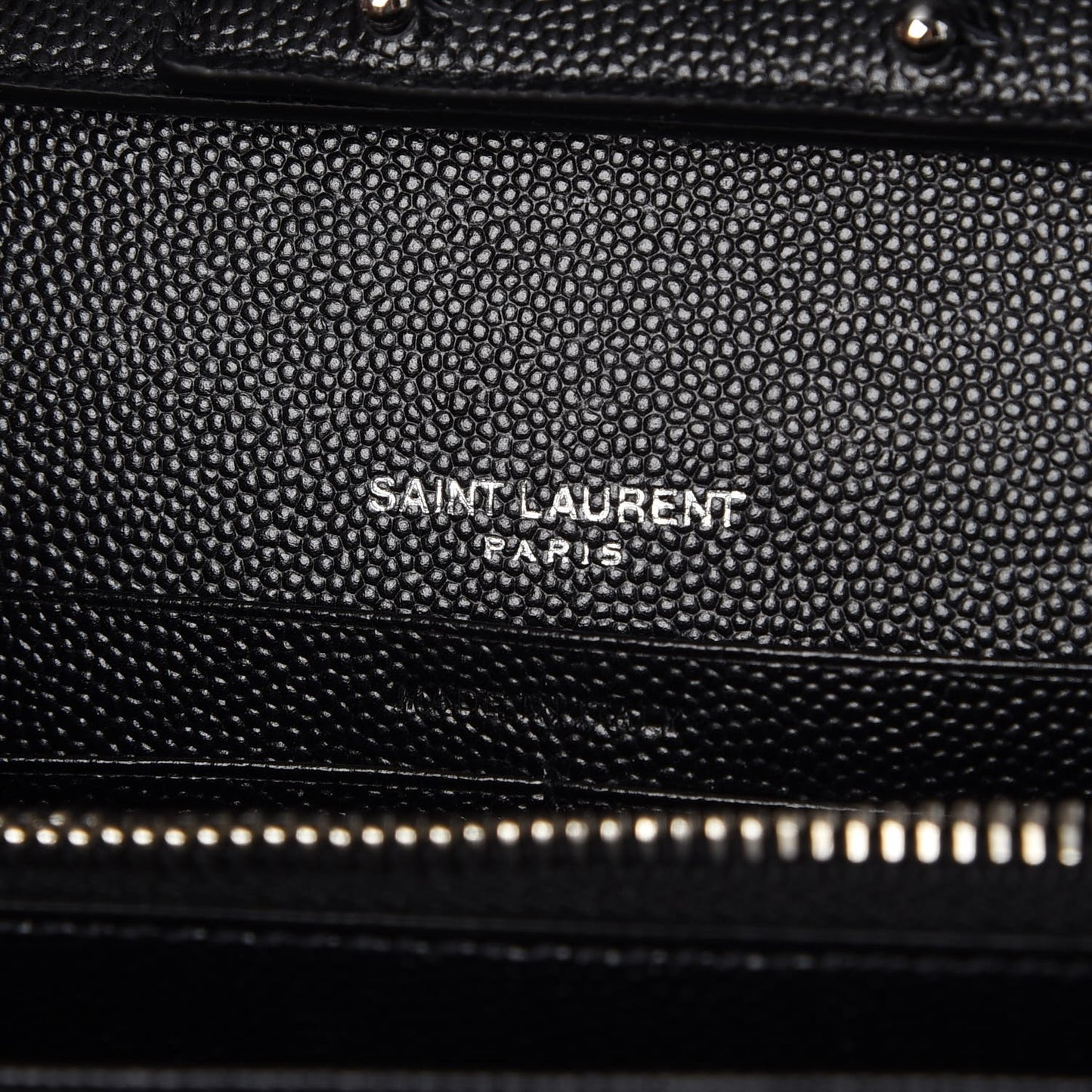 Grain De Poudre Matelasse Chevron Monogram Chain Wallet Black