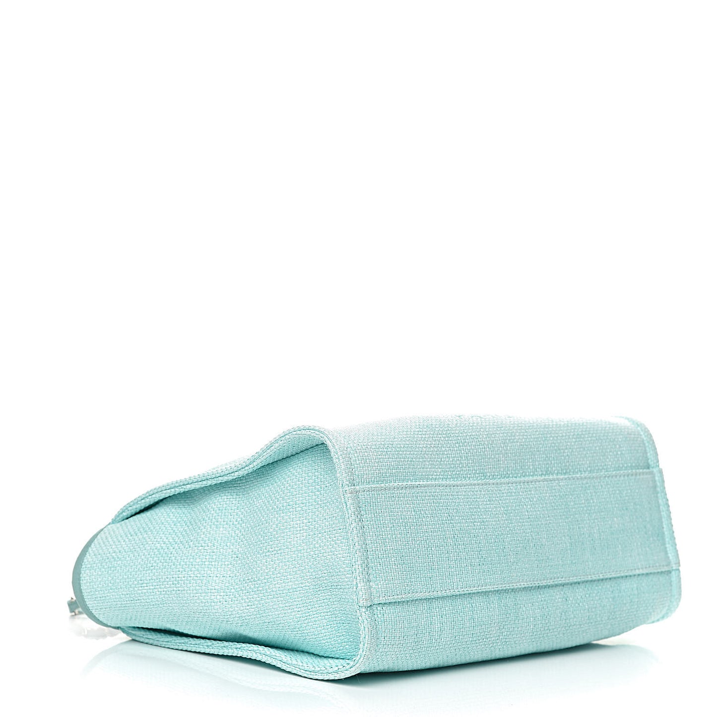 Woven Straw Raffia Small Deauville Tote Turquoise