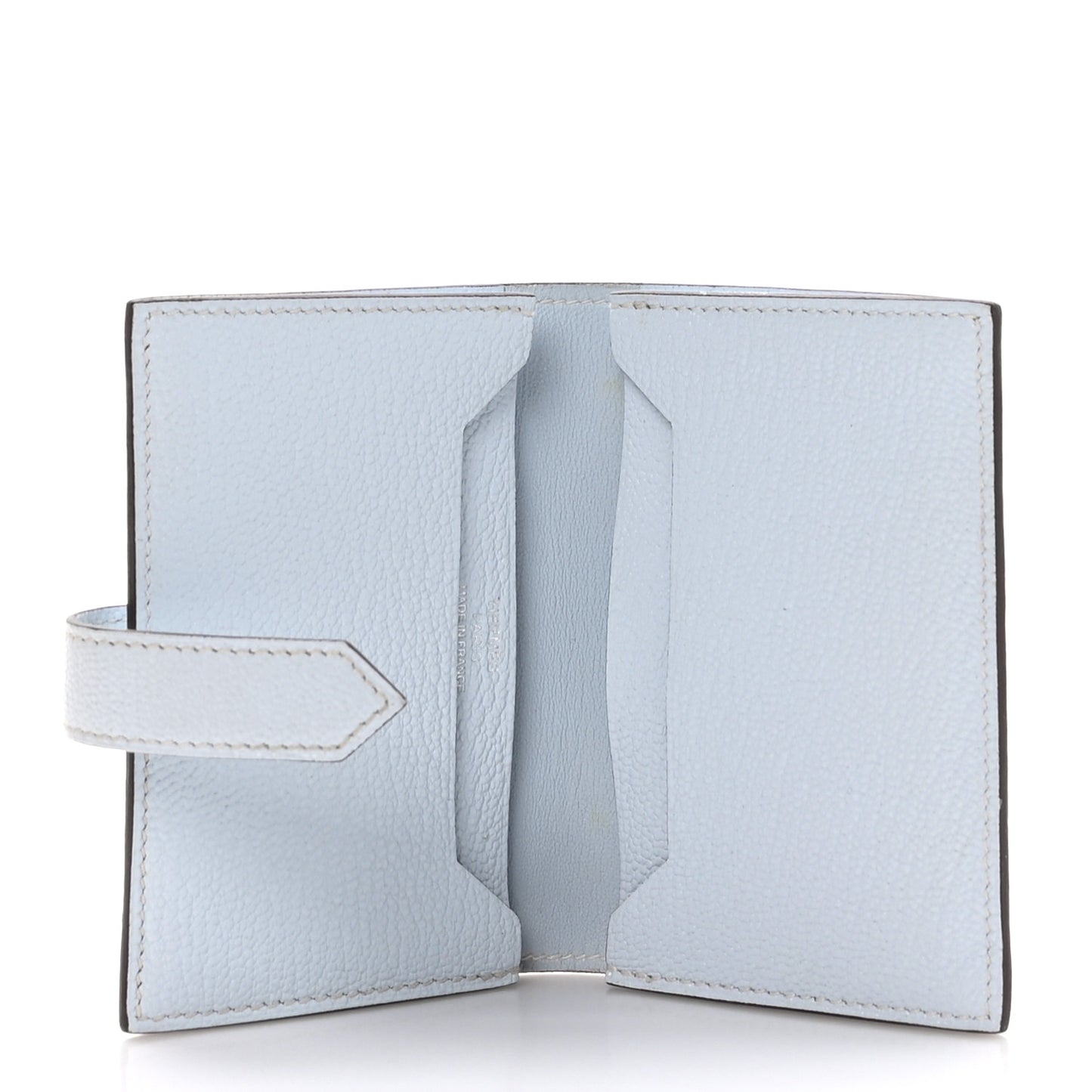 Chevre Mysore Bearn Card Holder Wallet Bleu Brume