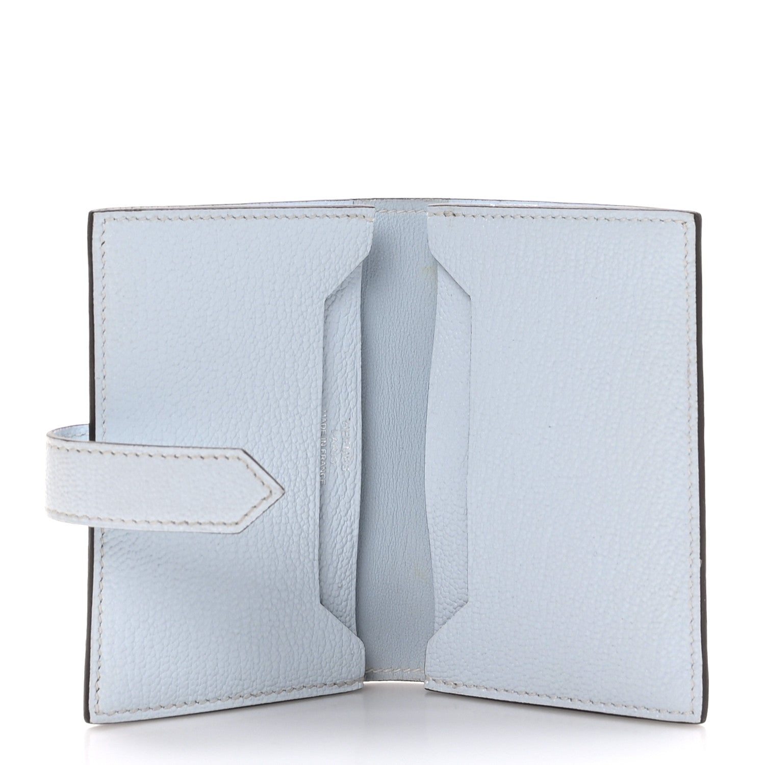 Hermes Chevre Mysore Bearn Card Holder Wallet Bleu Brume 5 of 10