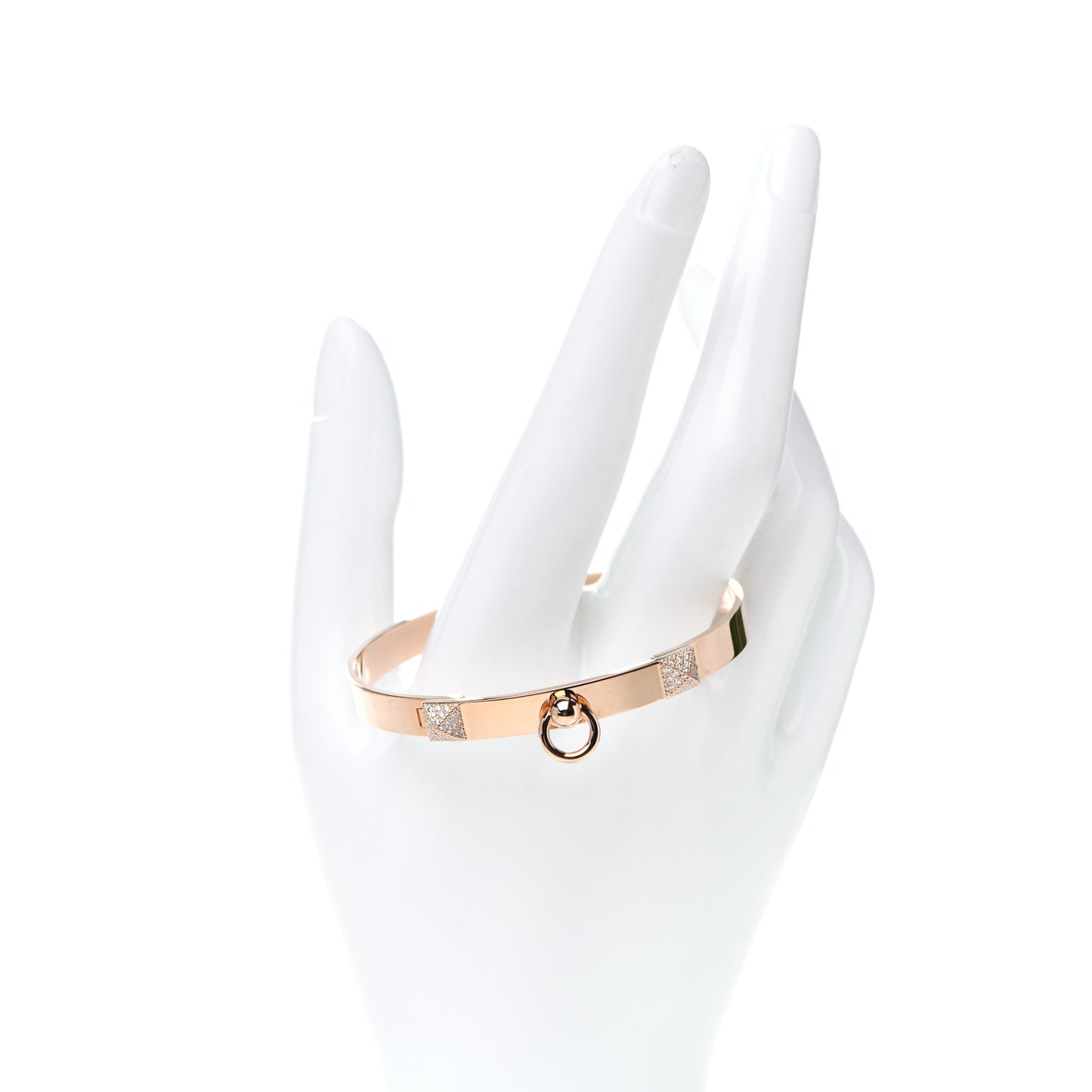 18K Rose Gold Diamond PM Collier De Chien Bracelet SH