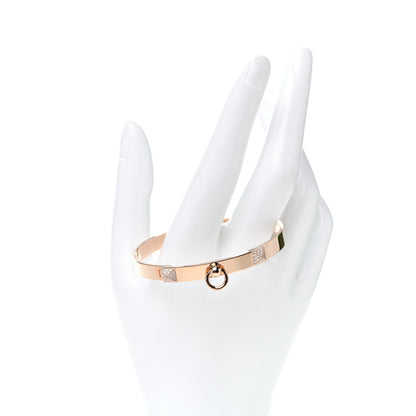 Hermes 18K Rose Gold Diamond PM Collier De Chien Bracelet SH 2 of 4