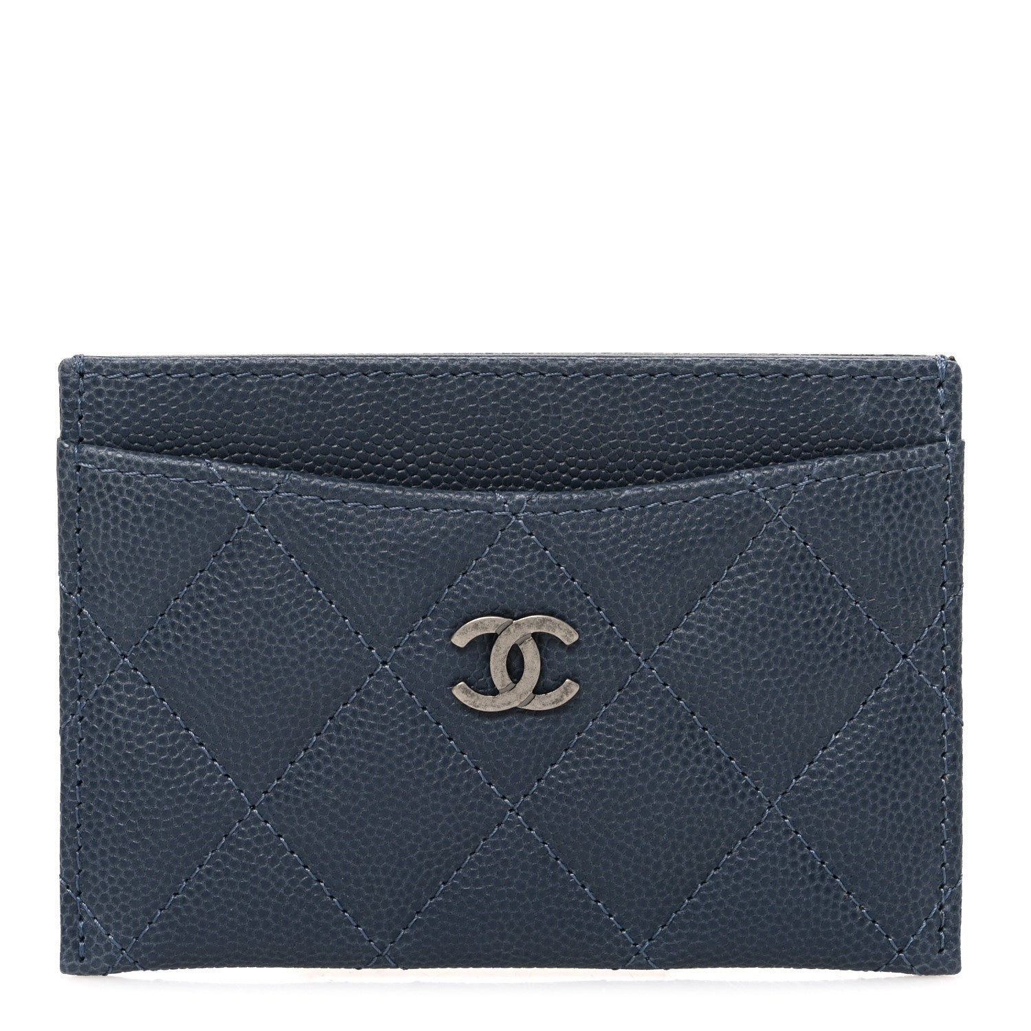 Chanel Caviar Quilted Card Holder Grey 1 of 9