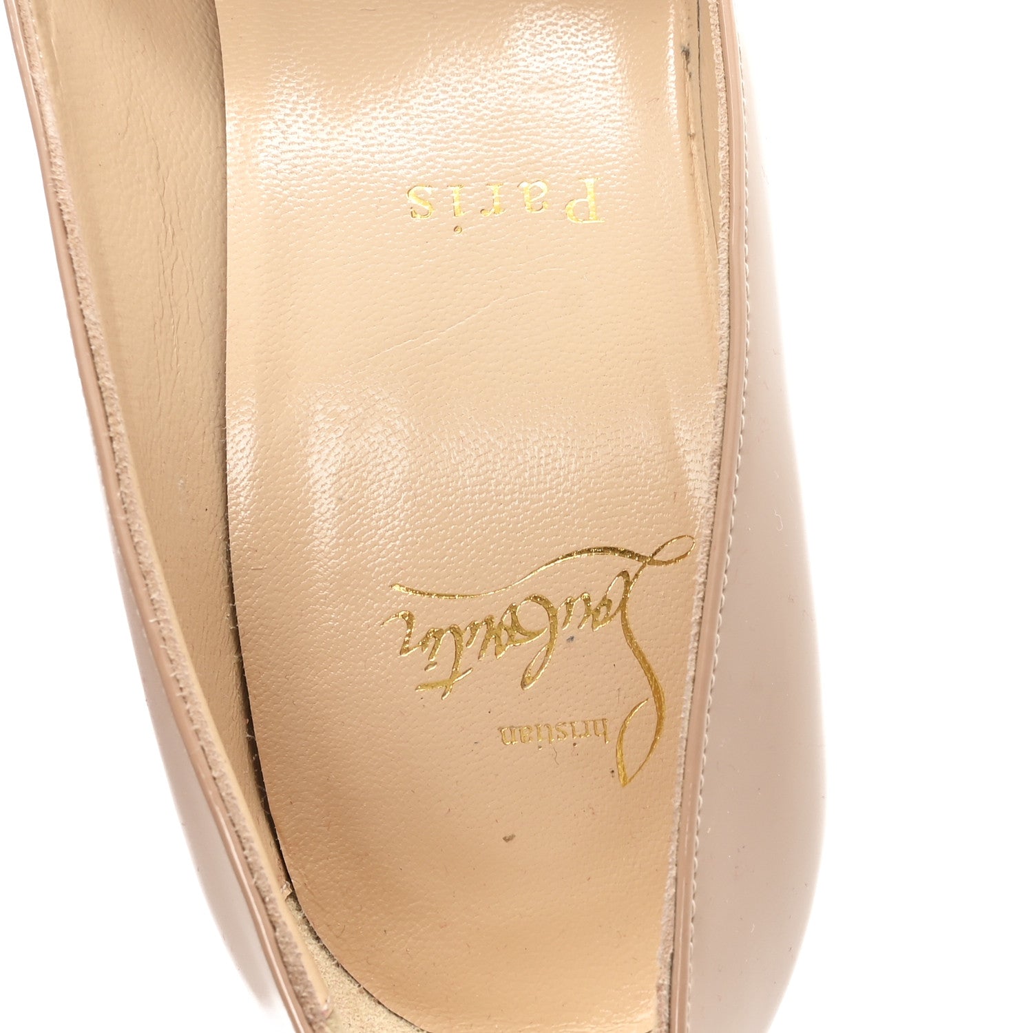 Christian Louboutin Patent Bianca 120 Pumps 38 Nude 1830794