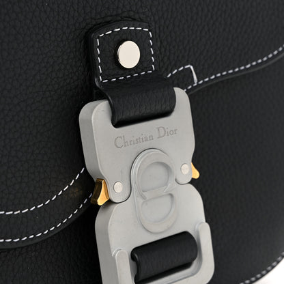 Christian Dior Grained Calfskin Saddle Messenger Bag With Strap Black 11 of 12