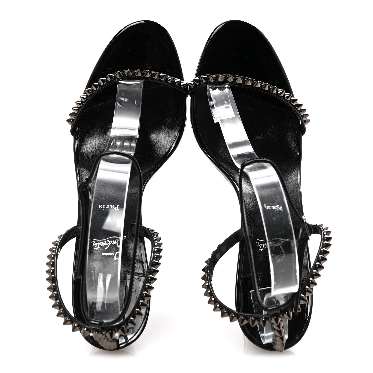 Christian Louboutin Patent Calfskin So Me Spike 85 Wedge Sandals 41 Black 2 of 8