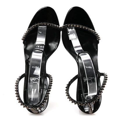 Christian Louboutin Patent Calfskin So Me Spike 85 Wedge Sandals 41 Black 2 of 8