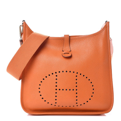 Hermes Taurillon Clemence Evelyne II PM Orange 1 of 11