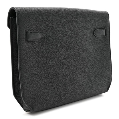 Hermes Togo Kelly Depeches 25 Pouch So Black 3 of 7