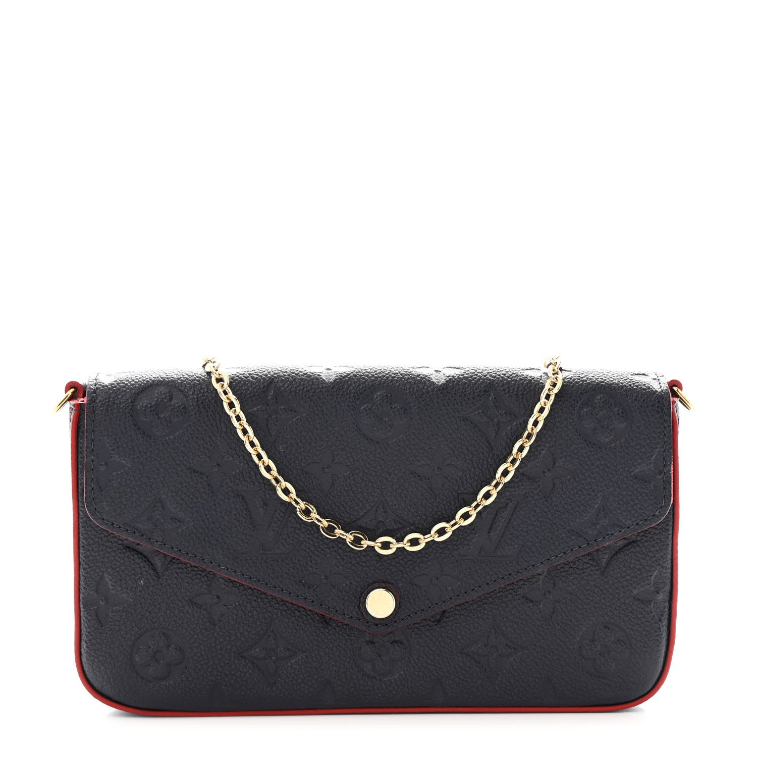 Louis Vuitton Empreinte Pochette Felicie Chain Wallet Marine Rouge 1 of 13
