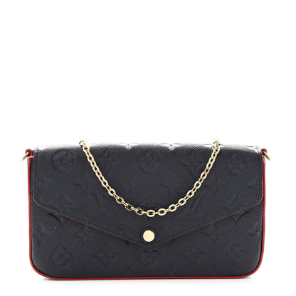 Louis Vuitton Empreinte Pochette Felicie Chain Wallet Marine Rouge 1 of 13