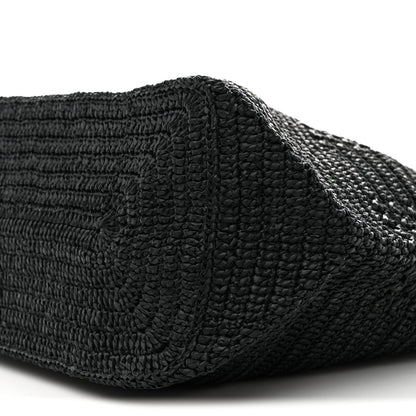 Saint Laurent Raffia Monogram Le 5 A 7 Medium Tote Black 10 of 11
