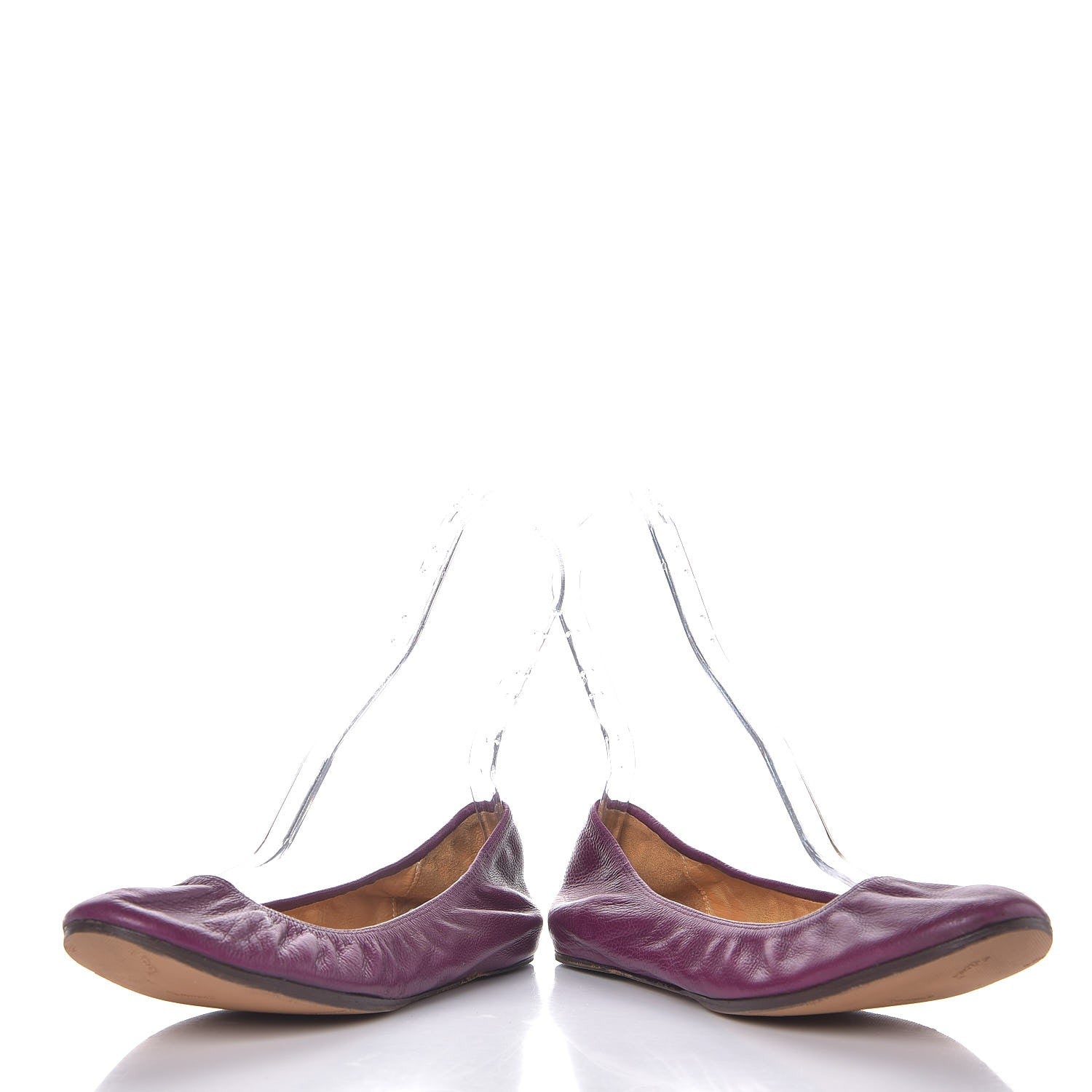Lanvin Lambskin Elastic Ballet Flats 42 Purple 5 of 9