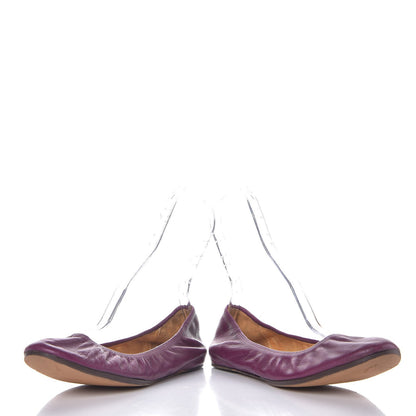 Lanvin Lambskin Elastic Ballet Flats 42 Purple 5 of 9