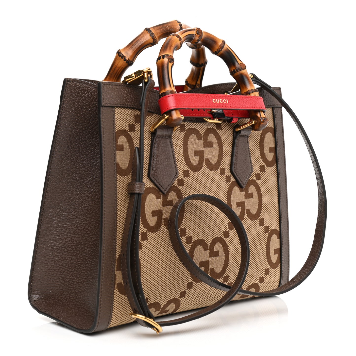 Monogram Jumbo GG Textured Dollar Calfskin Small Diana Tote Bag Camel Ebony New Acero Pomegranate Red