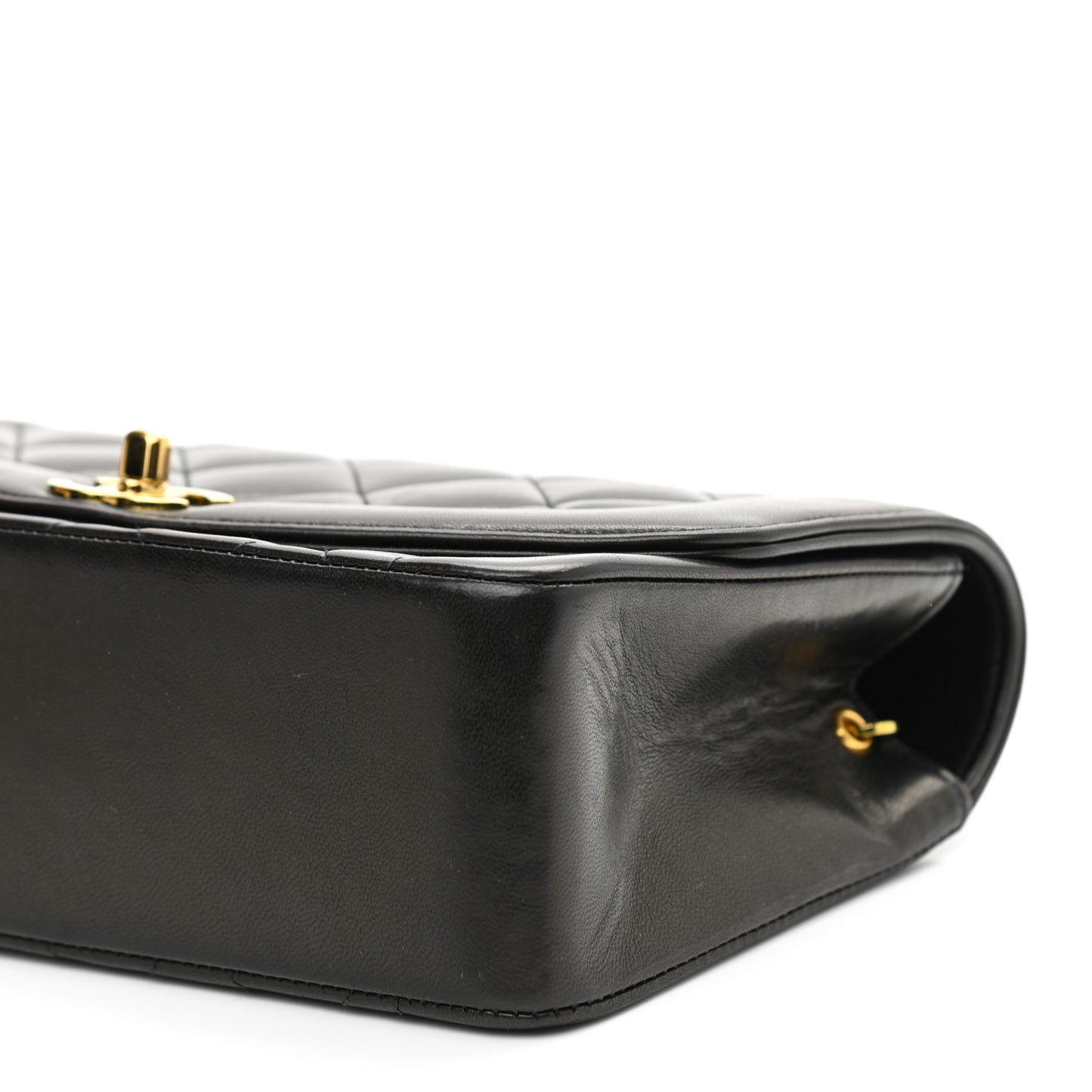 Lambskin Quilted Small Single Flap Black