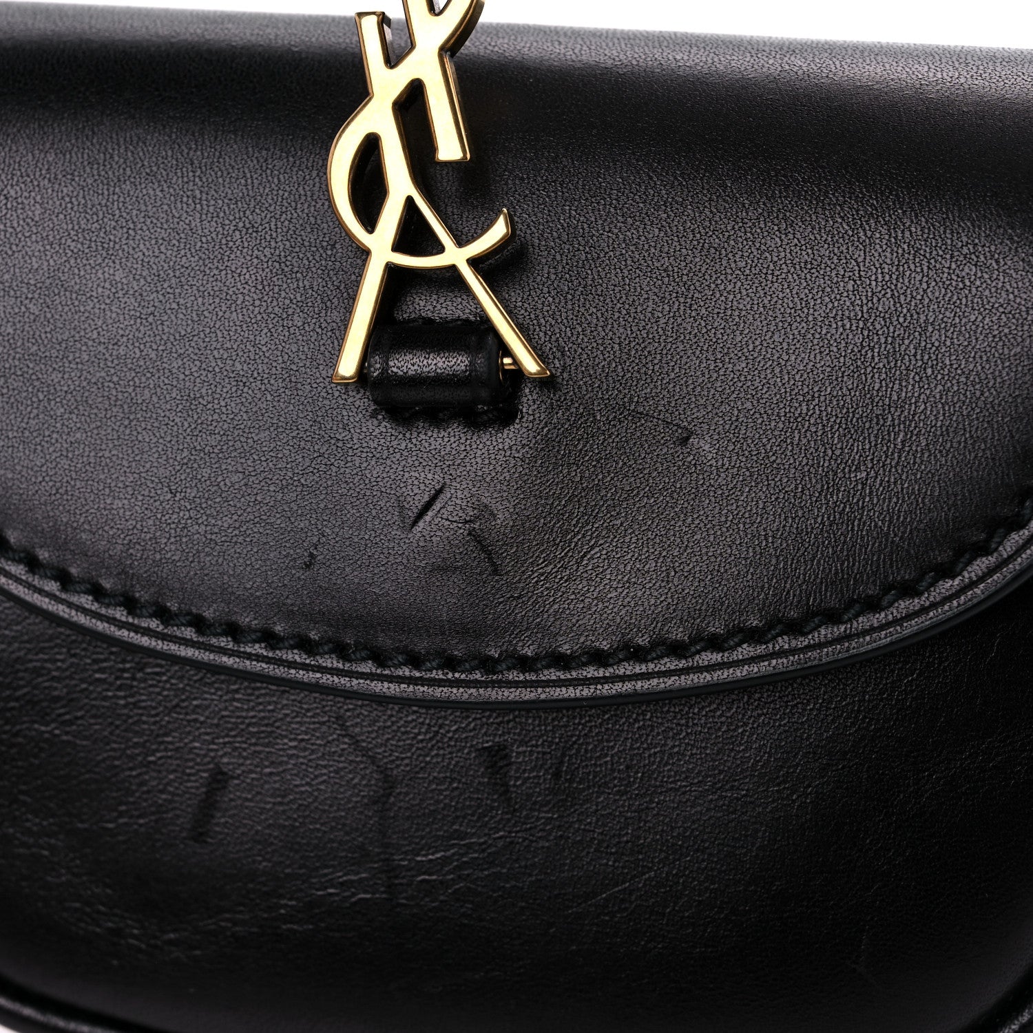 Saint Laurent Smooth Calfskin Mini Classic Monogram Kaia Belt Black 11 of 15