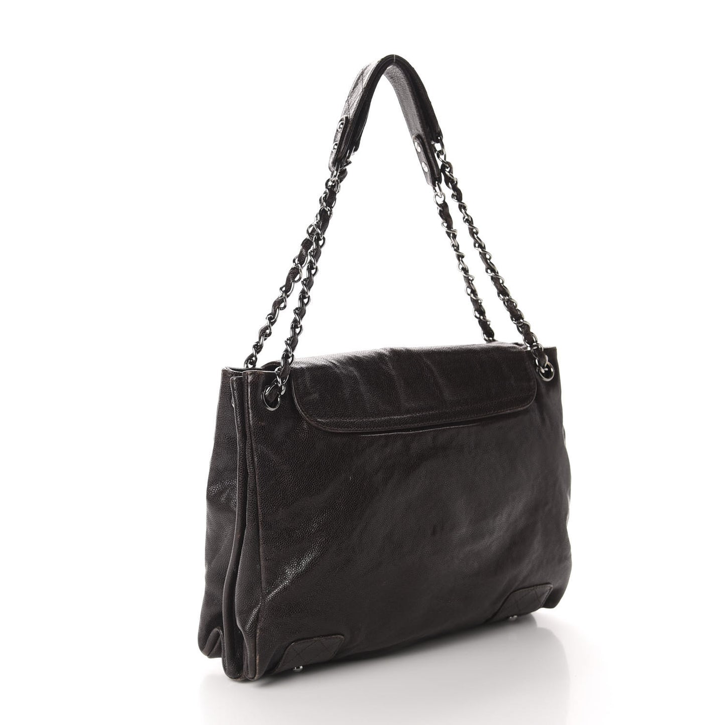 Glazed Caviar Pocket In The City Tote Brown