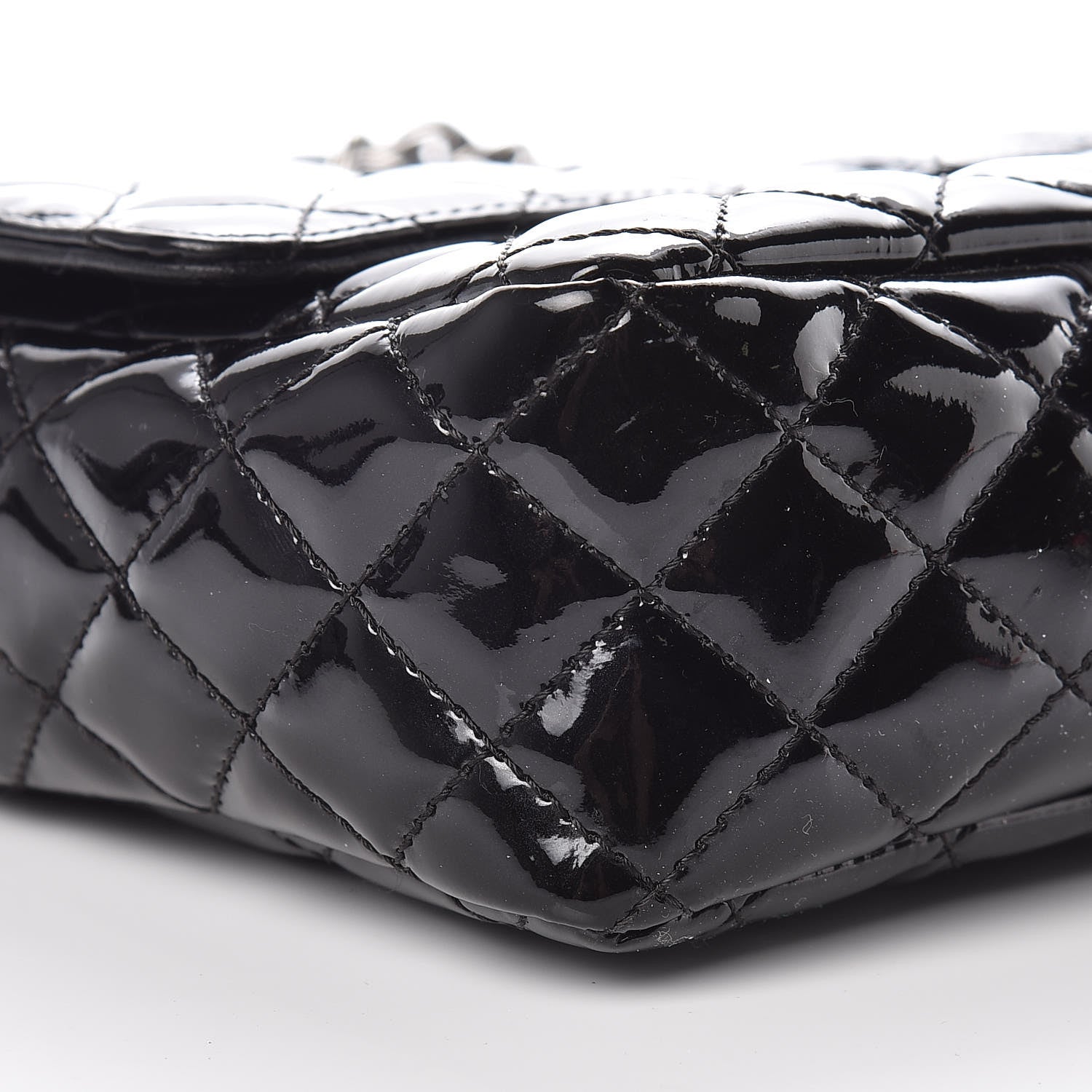 Chanel Patent Quilted Secret Label Medium Flap Black 9 of 11